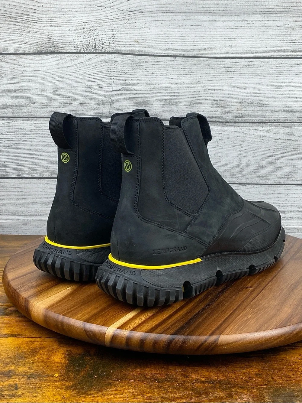 Cole Haan 4.ZEROGRAND Chelsea Lightweight Black WP Rain Boot C34055 Mens Size 13